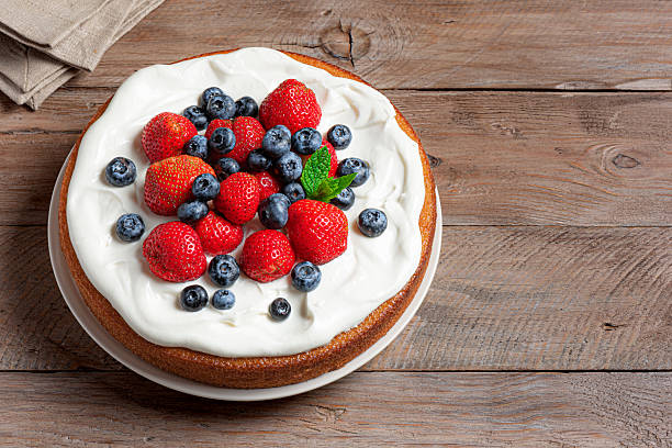 istock Sponge cake with whipped cream and fresh berries 2231773597