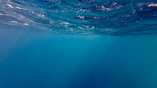Background of sun rays underwater.