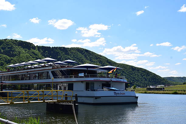 Beilstein, Germany - May 09/2025: cruise ship docked at village Beilstein