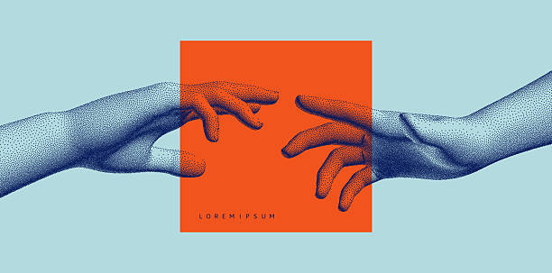 istock Hands reaching towards each other. Concept of human relation, togetherness or  partnership. 3D vector illustration. Design for banner, flyer, poster, cover or brochure. 2231778801