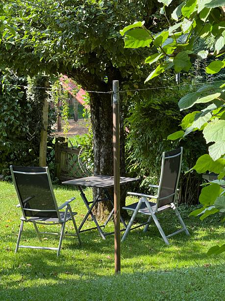istock A Tranquil Garden Seating Area, Beautifully Surrounded by Lush, Vibrant Greenery 2231781901