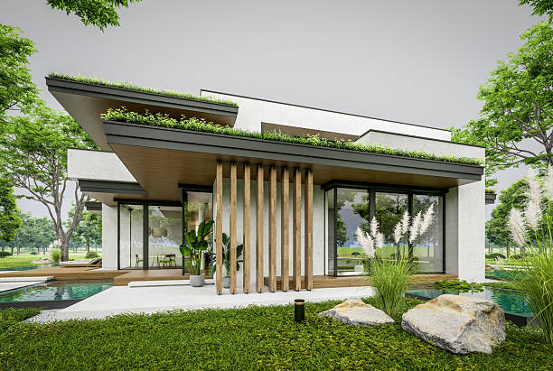 istock 3d rendering of two-story house with concrete facade overcast 2231782683