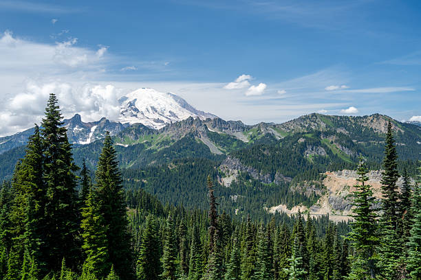 istock Snow-Capped Mount Rainier with Evergreen Forest, Pacific Northwest, USA 2231788592