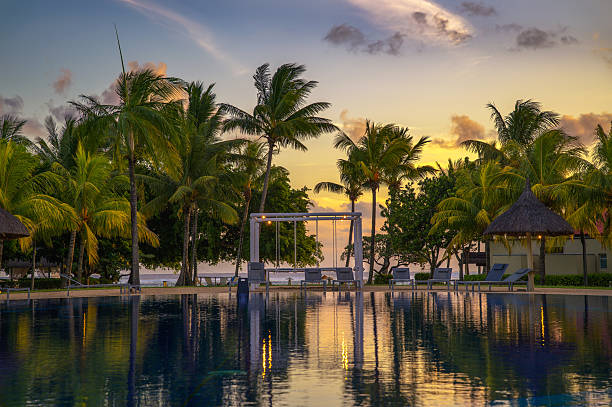 Night poolside, Mexico