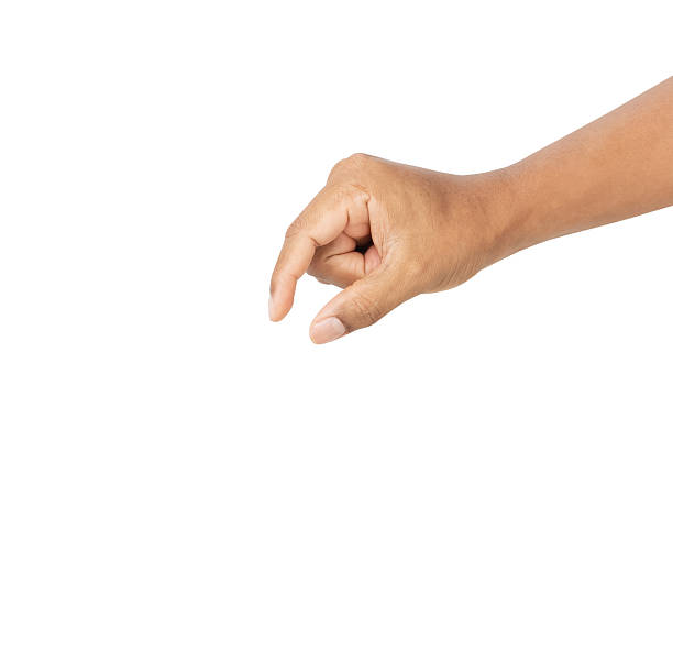 istock Hand holding card or something on isolated white background, Clipping path. 2231789471