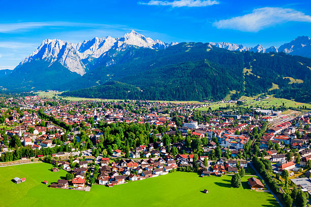 istock Garmisch-partenkirchen town aerial panoramic view, Germany 2231800976