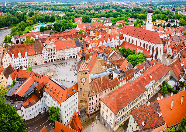 istock Landsberg am Lech aerial panoramic view 2231800991