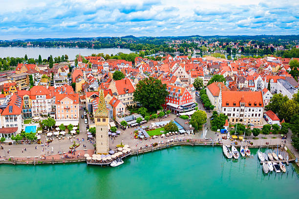 istock Lindau aerial panoramic view in Bavaria, Germany 2231801000