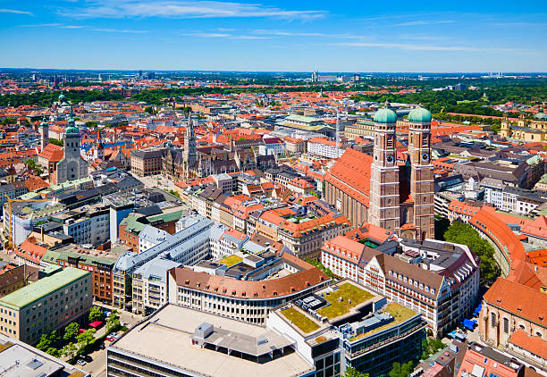 istock Marienplatz aerial panoramic view in Munich city, Germany 2231801025