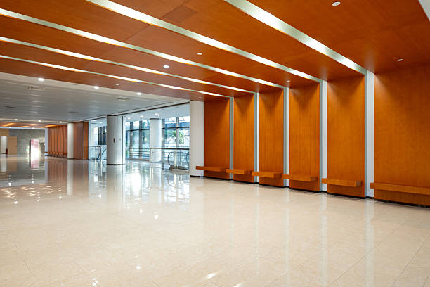 istock Internal corridor space with orange decorations on walls and ceilings 2231801227