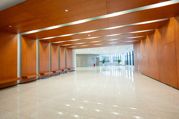 istock Internal corridor space with orange decorations on walls and ceilings 2231801265