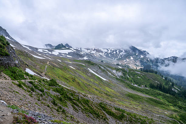 istock Snow-Capped Mount Baker with Evergreen Forest and Rocky Alpine Landscape 2231802034