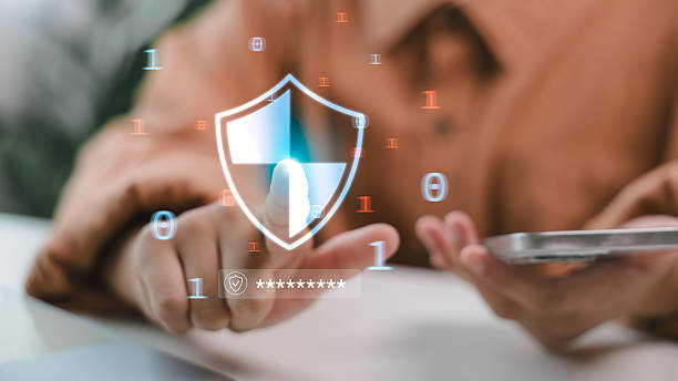 istock Cybersecurity protection on smartphone with shield icon, digital data security, online privacy, and secure technology for internet safety and mobile applications in modern business. 2231802214