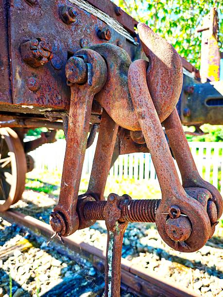 istock Close-Up of Railed Coupler on Abandoned Wagon 2231802236