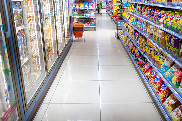 istock Abstract blurred colorful supermarket shelf 2231806171