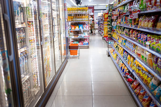 istock Abstract blurred colorful supermarket shelf 2231807214