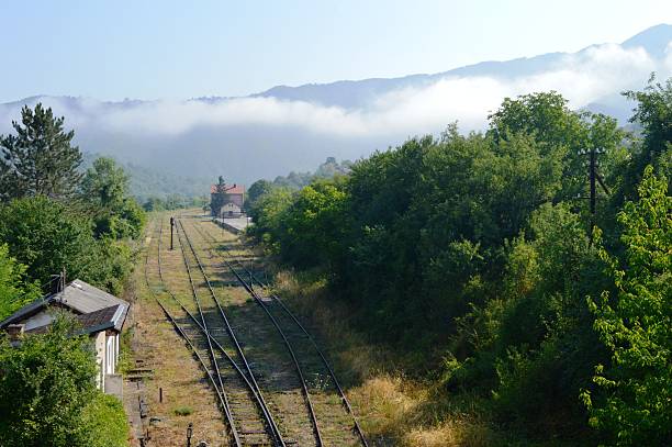 morning fog above the railway line