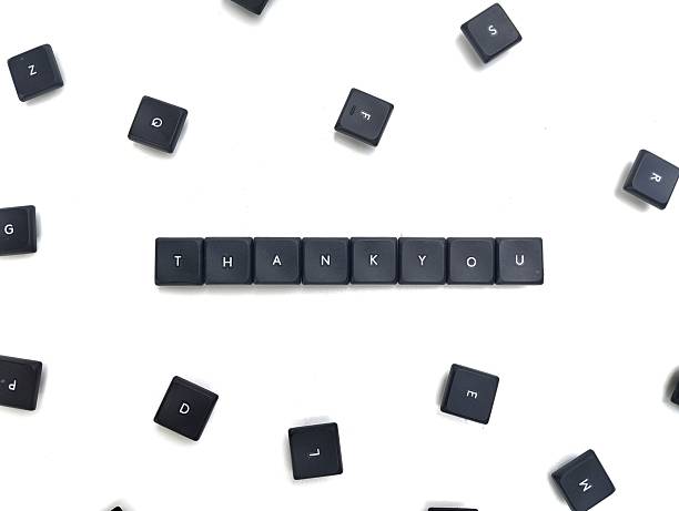 istock Thank you message from keyboard keys isolated on white background 2231820881