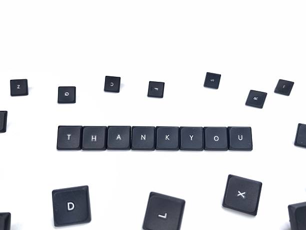 istock Thank you message from keyboard keys isolated on white background 2231820883