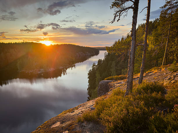 Beautiful sunset seen from the mountain