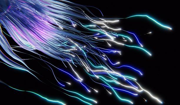 istock Abstract, texture, seamless lines, glow, 3D illustration 2231829425