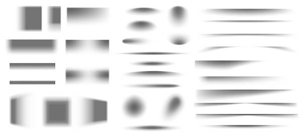 ilustrações, clipart, desenhos animados e ícones de efeitos de sombra de caixa. sombras de caixa quadrada e retangular para pacote. sobreposição realista e sombra transparente, sombras no chão com bordas suaves de desfoque. grupo isolado vetor - sombra