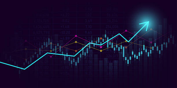 istock Technology financial graph with arrows and uptrend line in stock market background 2231838776
