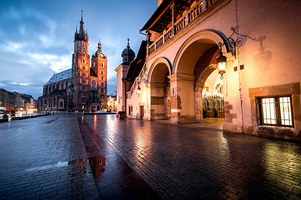 istock Krakow old Town Square with St. Mary's Basilica at dawn. 2231839345