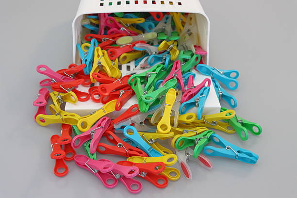 istock Bright Plastic Clothespins – Colorful Arrangement 2231839880