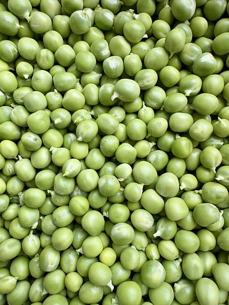 Fresh green peas close up