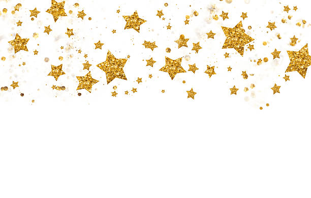 istock Golden stars white background 2231844332