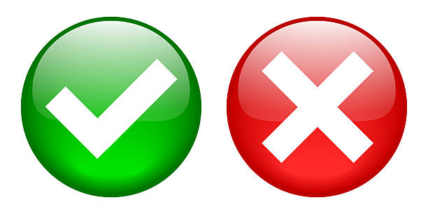 istock Green check mark emoji icon, approval button sign, tick and cross symbols 2231845362