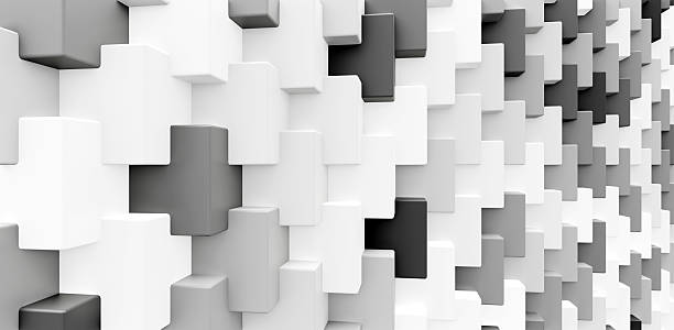 Metallic texture with a geometric design featuring three-dimensional cubes
