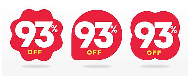 istock 93% off,  promo, value, retail, store, offer, sticker, shape, advertising, label, tag, store, shop. Marketing, price, vector, icon, set 2231860024