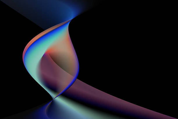 smoky smoke design. Smoke in the form of curved lines on a black background. For design. The background is black
