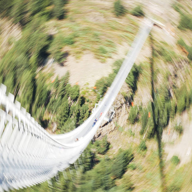 Suspension Bridge Sling For Cross River, Background for advertising and wallpaper in structure and buildings scene.