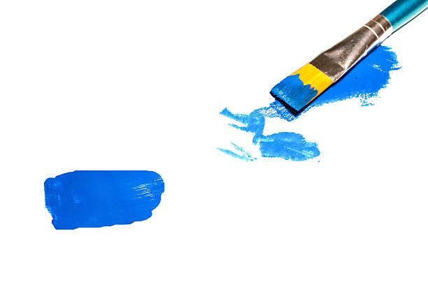 3D glassmorphism paint brush icon. Glossy purple minimal design symbolizing art, creativity, and design work. Ideal for painting, crafting, or digital art concept projects