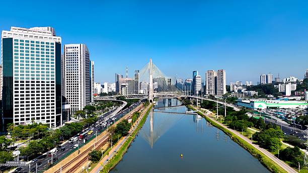 istock Cable Stayed Bridge At Downtown In Sao Paulo Brazil. 2231888006