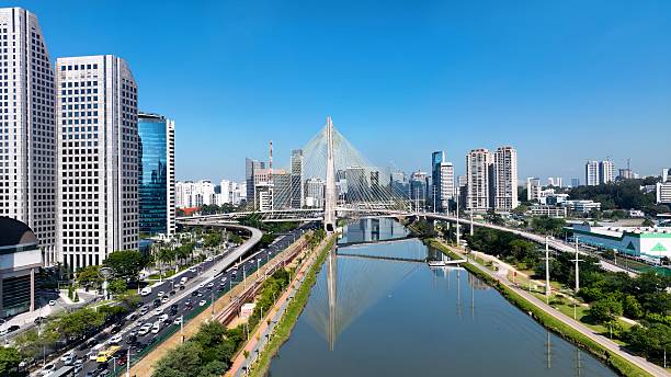 istock Cable Stayed Bridge At Downtown In Sao Paulo Brazil. 2231888174