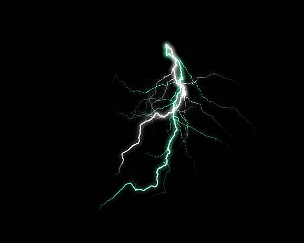 istock A vibrant green and white lightning strike bursts forth from darkness, showcasing a powerful electrical discharge. 2231895754