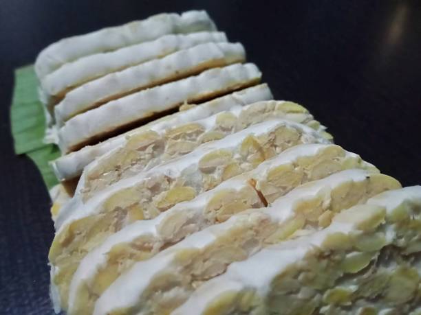 istock Tempeh slices on banana leaves 2231900726