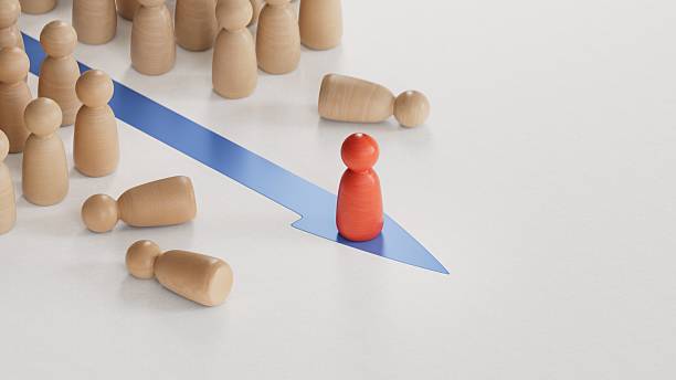 istock RED pawn beating competition. Standing out from the crowd. Business strategy, outsider becoming the leader. 3D rendering on white background. 2231900913