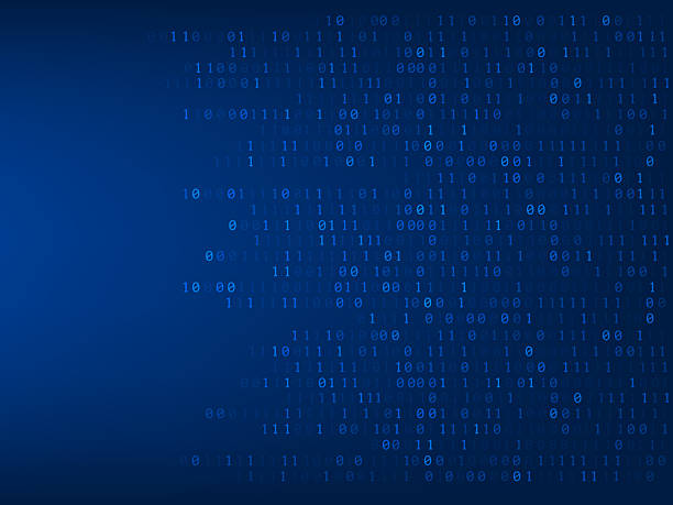 stockillustraties, clipart, cartoons en iconen met binary codes blue - computertaal