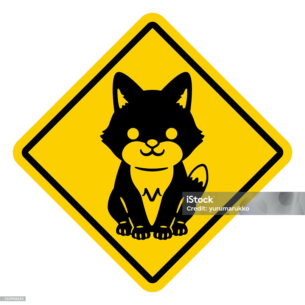 Fox Warning Sign Fox Caution Sign Illustration Stock Illustration - Download Image Now ...