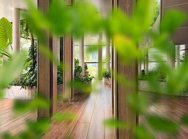 istock Architectural interior of luxuriant lobby from modern building 2231928764