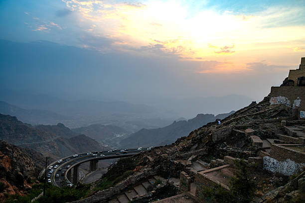 Landscape view of Taif Mountains, a mountains road to Taif from Makkah