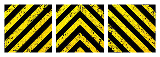 istock Warning sign with yellow and black diagonal lines. Attention, danger or caution symbol. Construction site signage, road safety notice, hazard banner, security alert shield. Vector illustration 2231933898