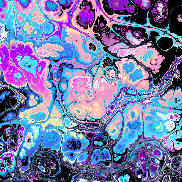 istock Abstract colorful wavy groovy psychedelic background. Abstract marbleized effect background. 2231941224