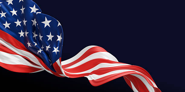 istock USA or American flag isolated on black background with copy space 3D render 2231949187
