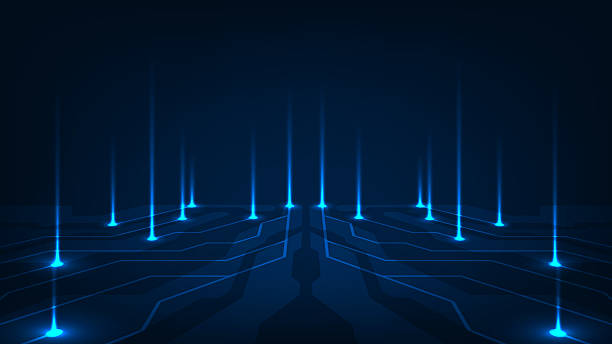 istock Abstract futurisit circuit board hi tech technology dark blue line electronic with concept communication 2231950844